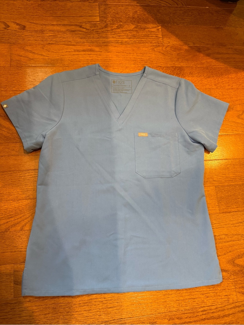 FIGS Kids Sky Blue V-Neck Scrub Top